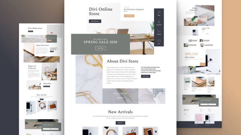 Get a FREE Online Store Layout Pack for Divi