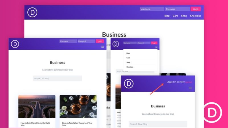 How to Design an Inline Login Form for a Custom Global Header in Divi