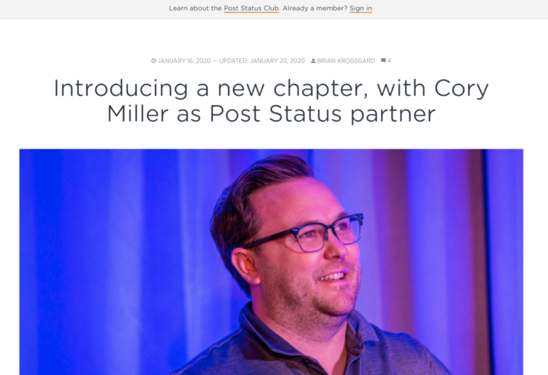 Cory Miller Joins Post Status • WPShout