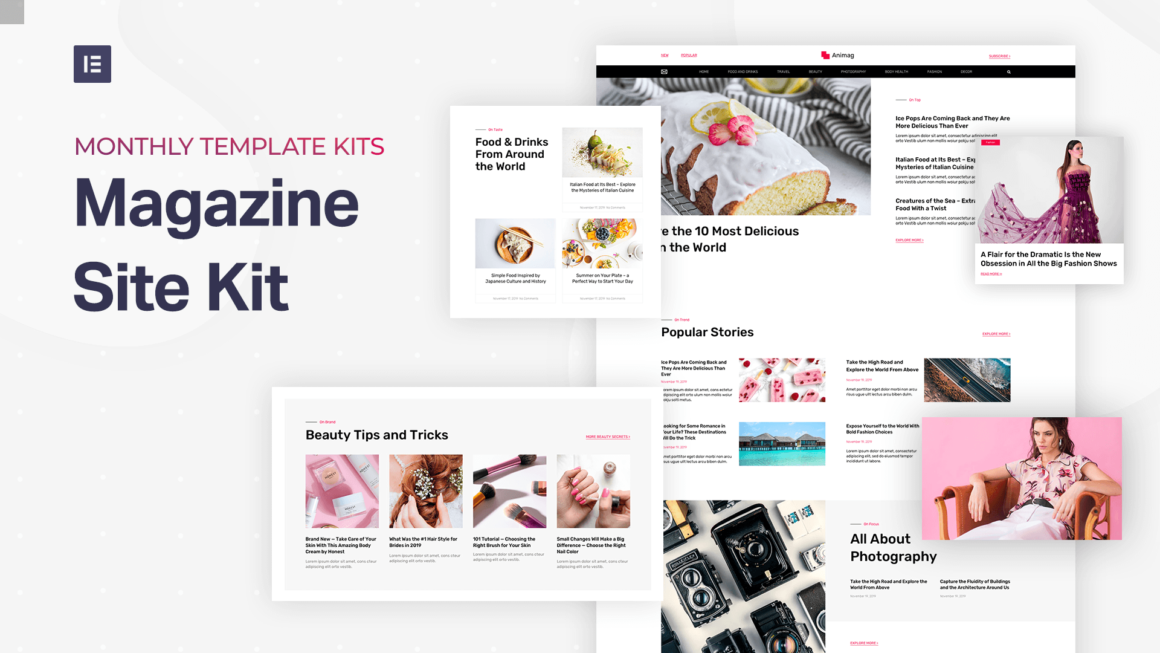 Monthly Template Kits #6: The Magazine Template Kit - Elementor