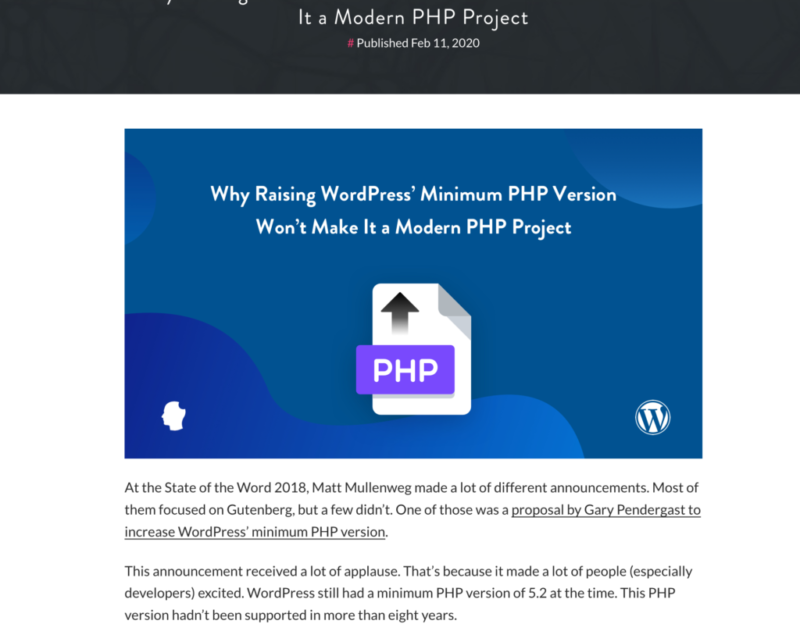 Even on PHP 7, WordPress is not "Modern PHP" • WPShout