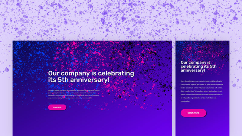 Download a FREE Colorful Spatter Animation Hero Section for Divi