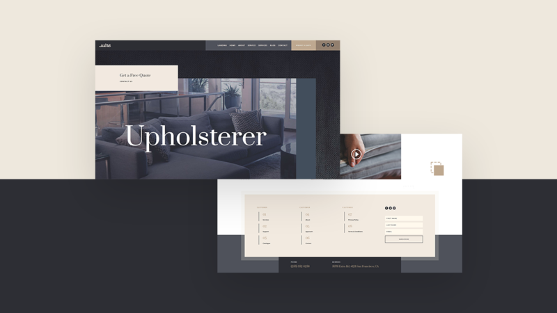 Download a FREE Header & Footer Template for Divi’s Upholstery Layout Pack