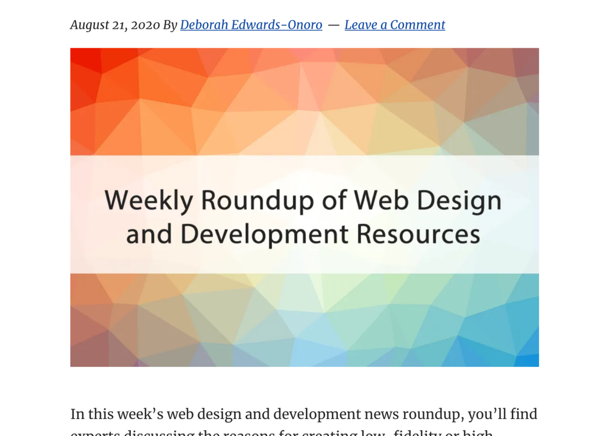 Amazing Weekly Web Dev Link-Collection, August 21 Edition • WPShout