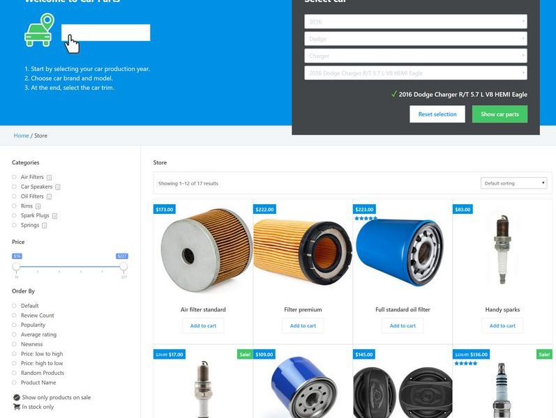 Car Parts for WooCommerce - WP Solver