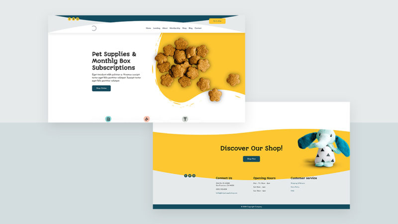 Download a FREE Header & Footer for Divi’s Pet Supply Layout Pack