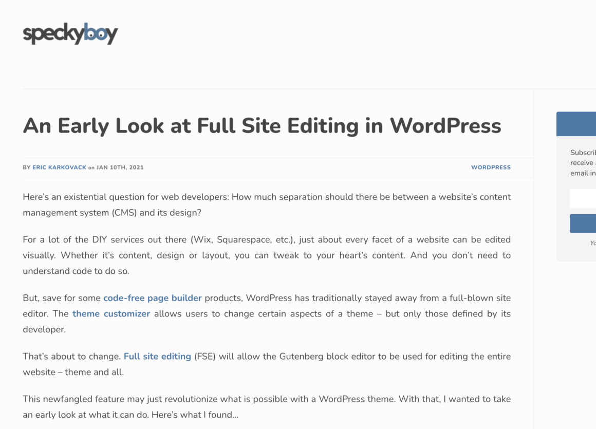 A Quick Tour of Full-Site Editing in WordPress • WPShout