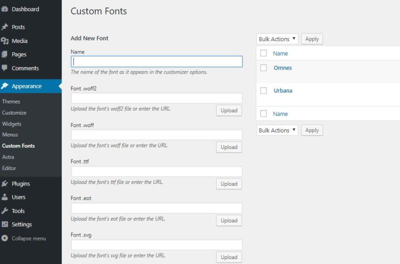 Custom Fonts Plugin for WordPress