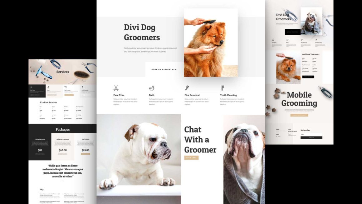 Get a FREE Dog Grooming Layout Pack for Divi