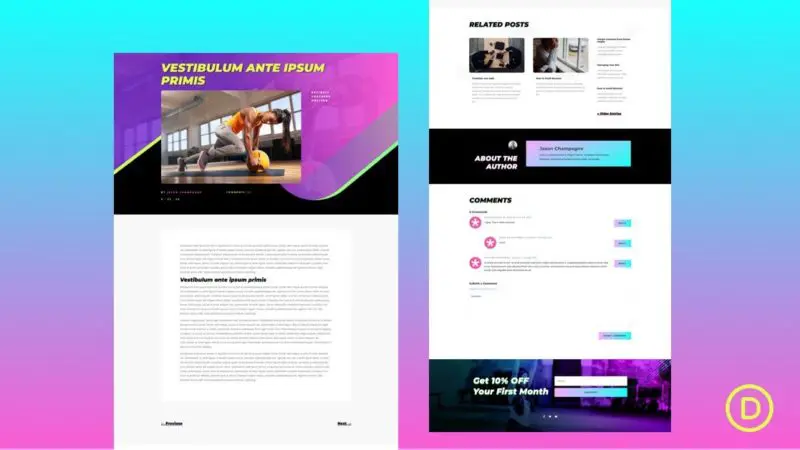 Get a FREE Blog Post Template for Divi’s Virtual Fitness Layout Pack