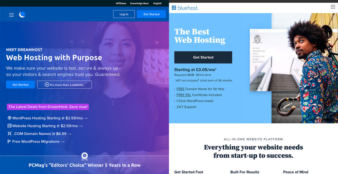 Bluehost vs DreamHost - Which Is Better for WordPress? (2021)