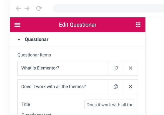 Questionar: Elementor FAQ Accordions Extension