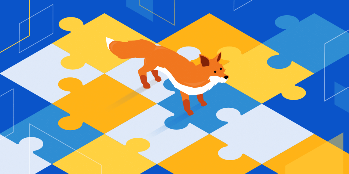 A fox standing on extensions for Firefox