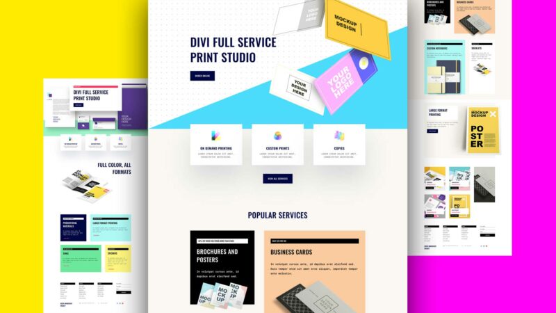 Get a FREE Print Shop Layout Pack for Divi