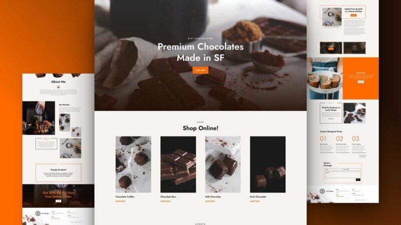Get a FREE Chocolatier Layout Pack for Divi