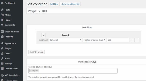 WooCommerce Disable Payment Methods Conditional Logic Plugin