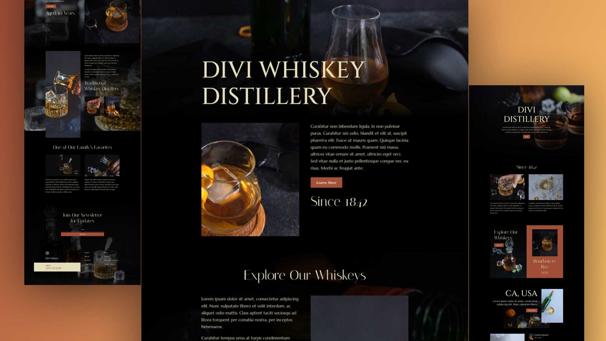 Get a Free Whiskey Distillery Layout Pack for Divi