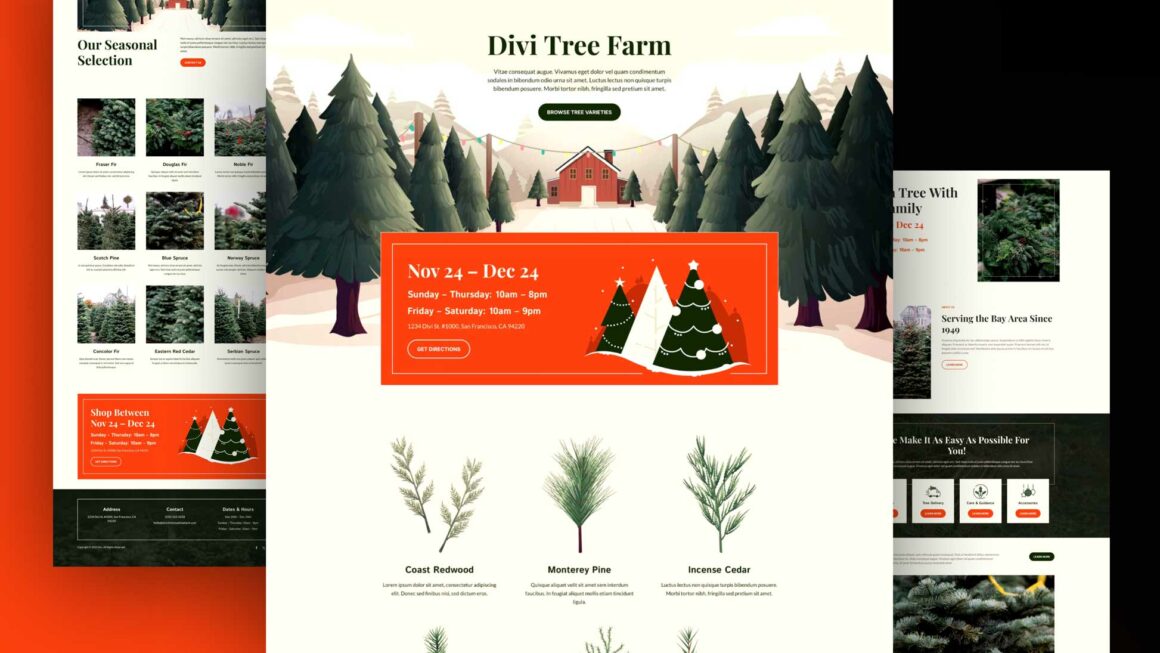 Get a Free Christmas Tree Farm Layout Pack for Divi