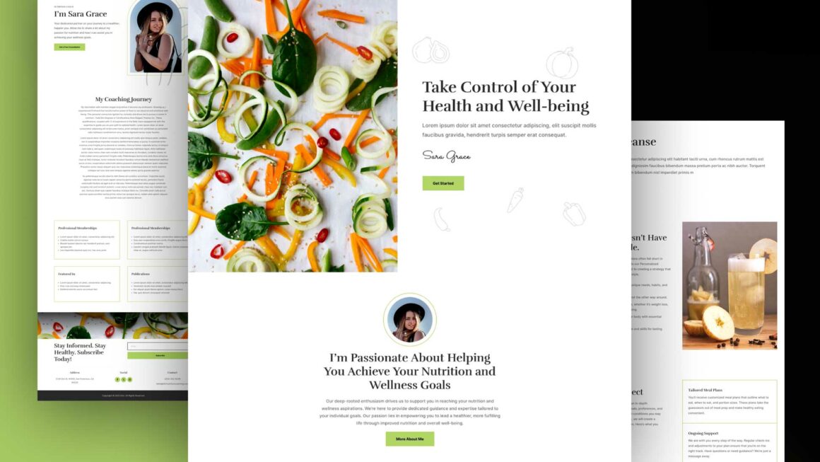 Get a Free Nutrition Coaching Layout Pack for Divi