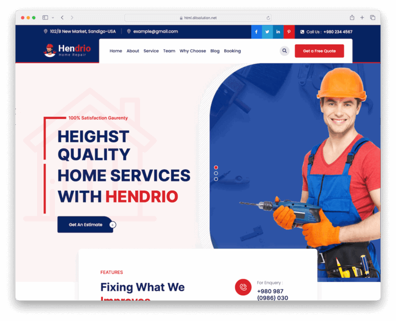 handyman website templates