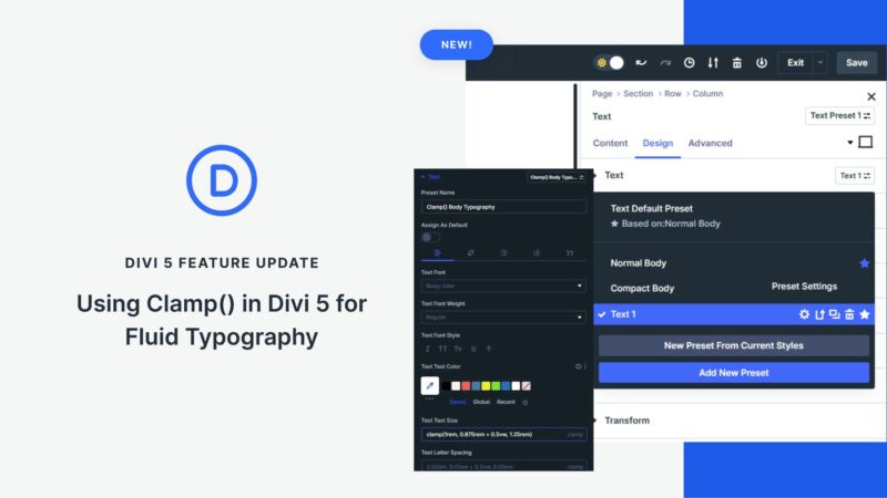 Using Clamp() In Divi 5 To Create Fluid Responsive Typography