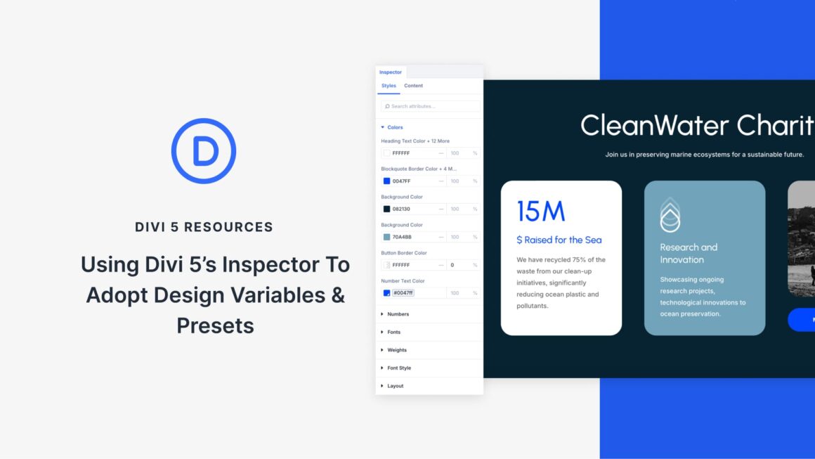 Using The Divi 5 Inspector To Adopt Design Variables & Presets 2 Using The Divi 5 Inspector To Adopt Design Variables & Presets